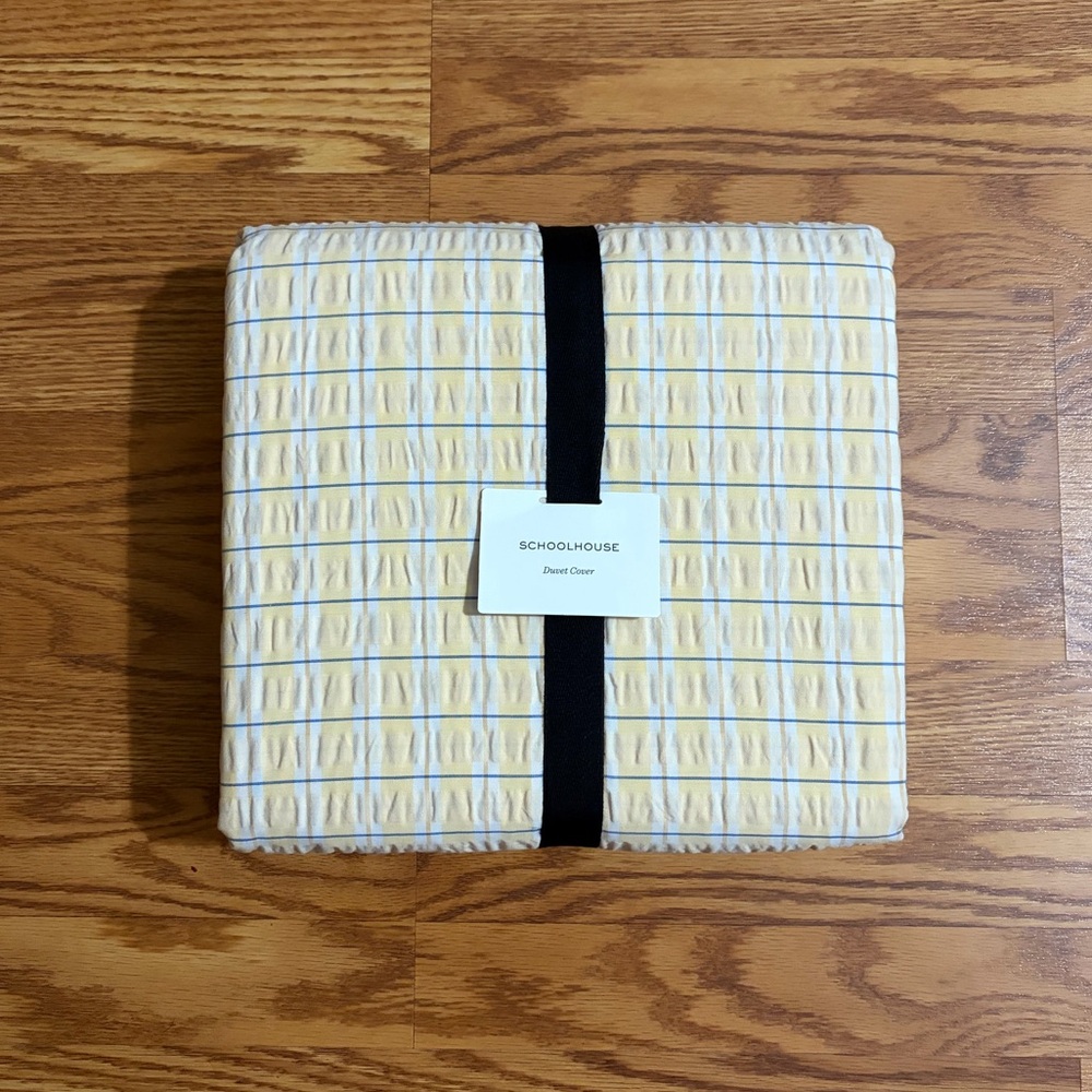 NEW Schoolhouse Seersucker Check Duvet Cover